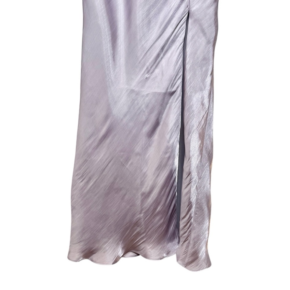 House of Harlow 1960 Lavender Satin Halter Maxi Dress M Lilac Slip Wedding Guest - Picture 6 of 11
